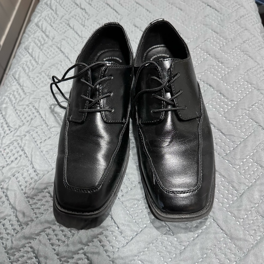 Kohl's Black Oxford Dress Shoes Polished Leather